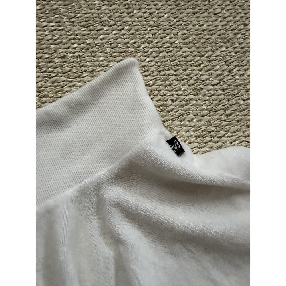 Vintage Y2K Self Esteem White Terry Toweling Mini Skirt M Short Flouncy Festival - Picture 5 of 7